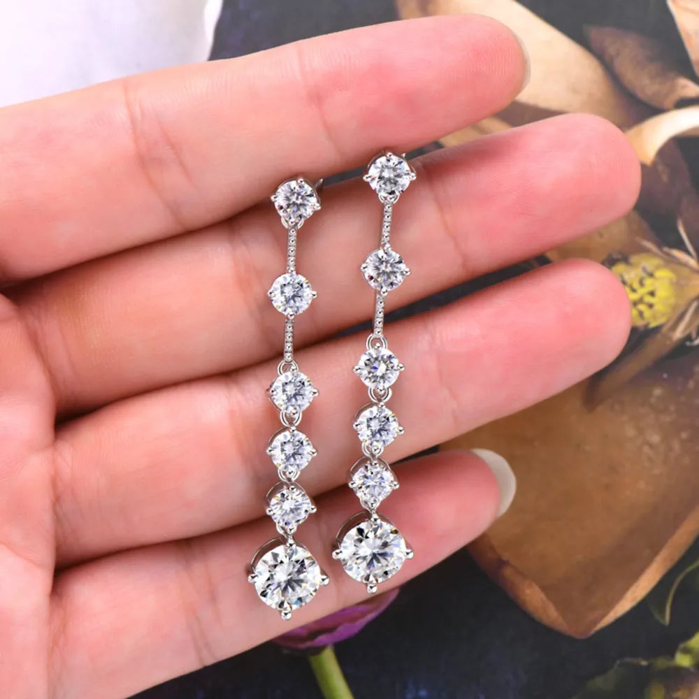 Boucles d’Oreilles Moissanite 4 Carats – Argent Sterling 925 & Éclat Diamant