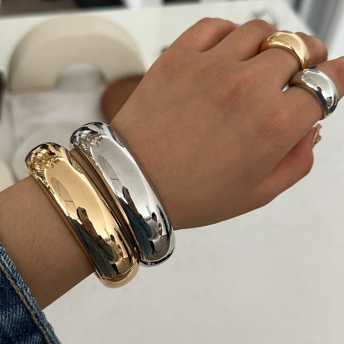 Bracelet Doré Chic – Acier Inoxydable Poli