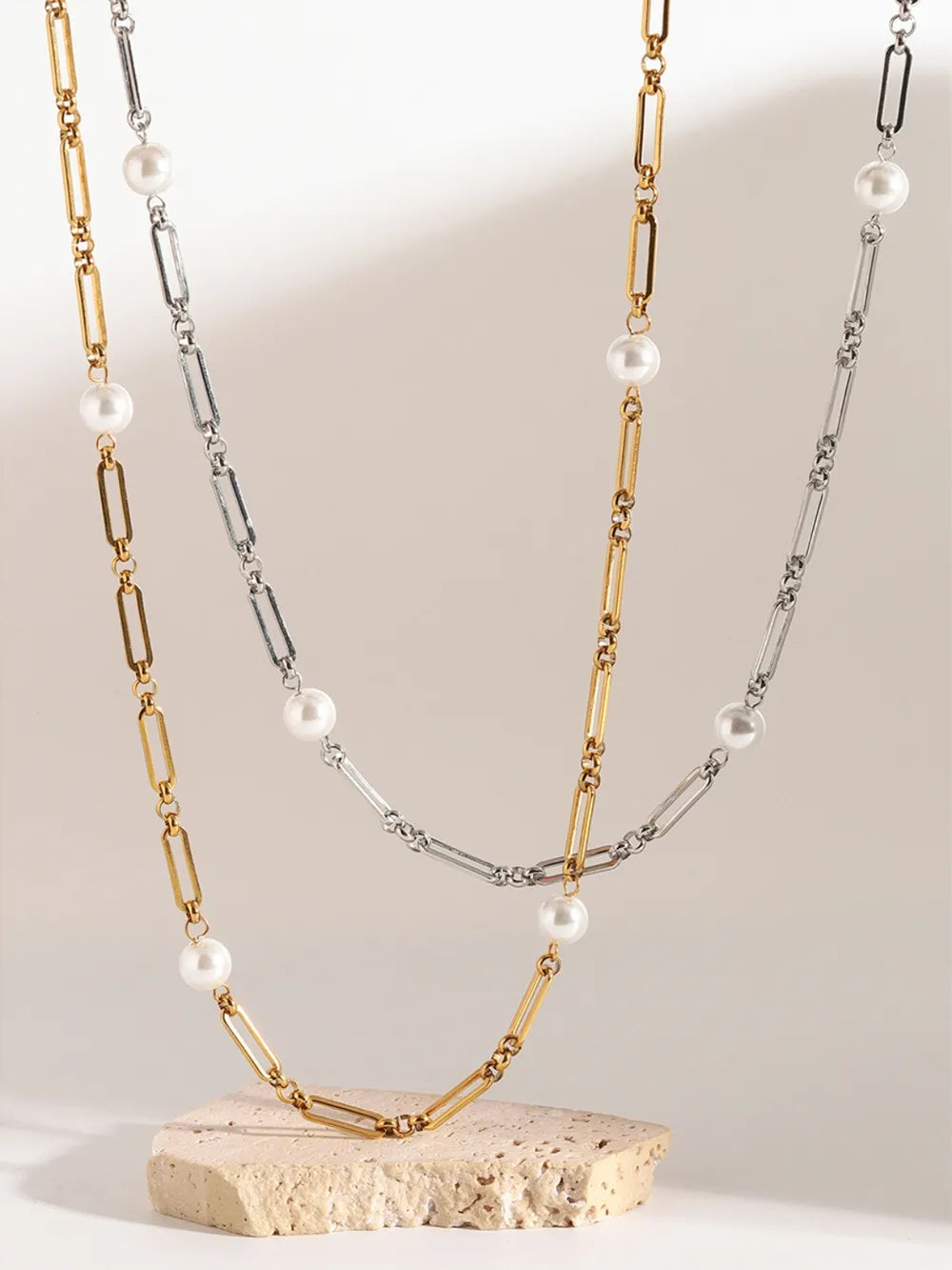 Collier Chaîne Perle – Acier Inoxydable & Élégance Moderne