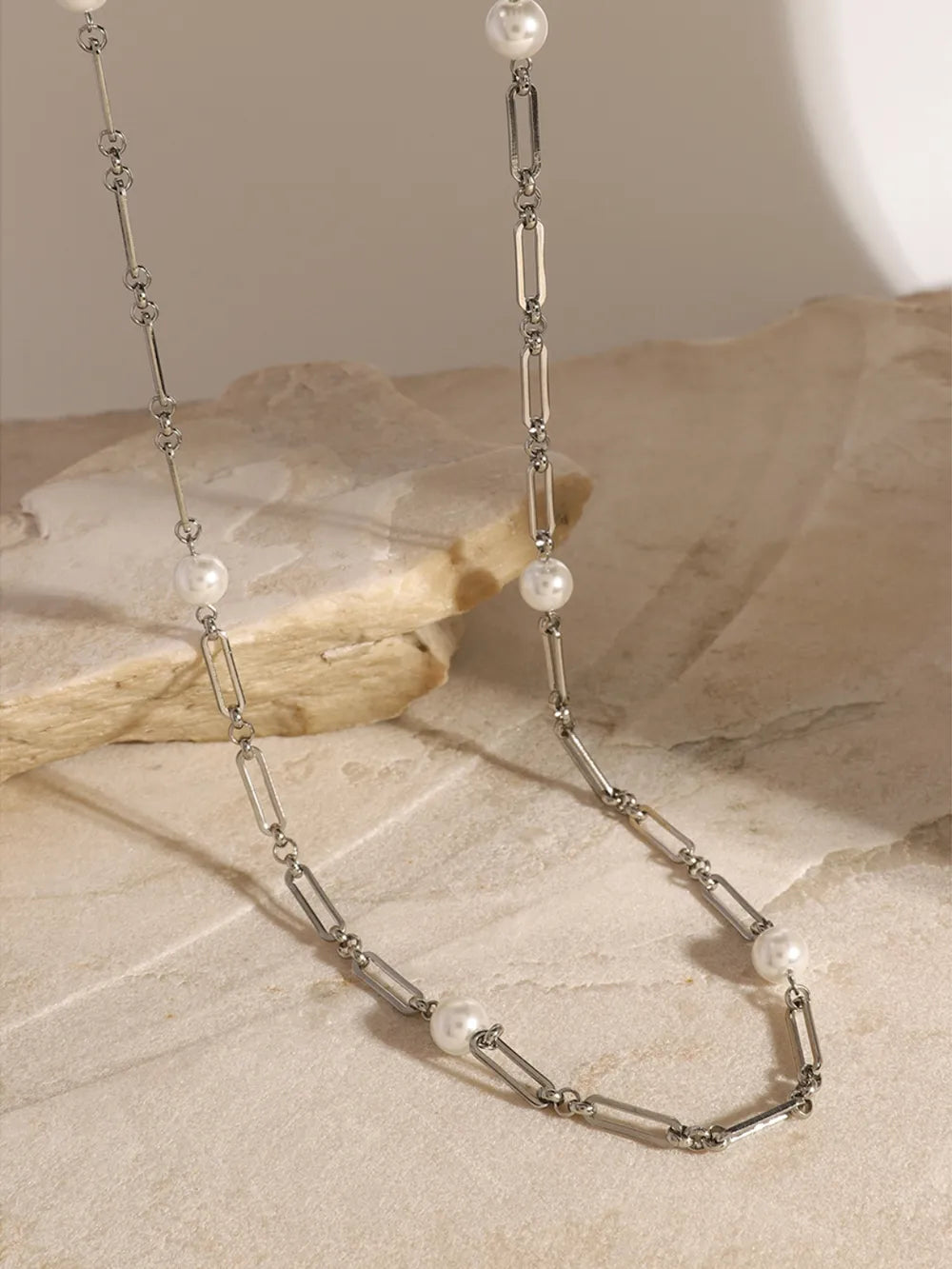 Collier Chaîne Perle – Acier Inoxydable & Élégance Moderne