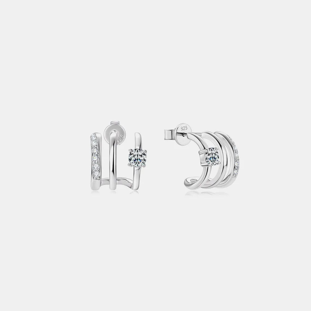 Boucles d’Oreilles en Moissanite – Argent 925 Éclat Pur