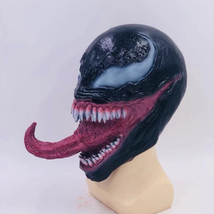 Masque Latex Venom – Effet Réaliste, Langue Longue & Dents Agressives ️