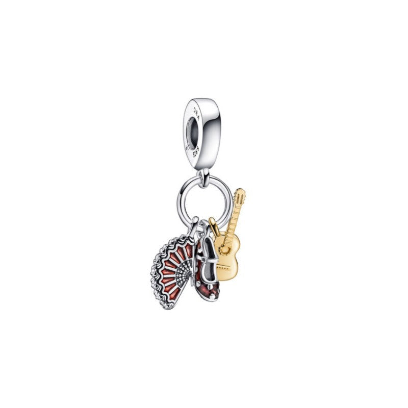 Pendentif Double Cœur & Moto & plus – Argent Sterling S925