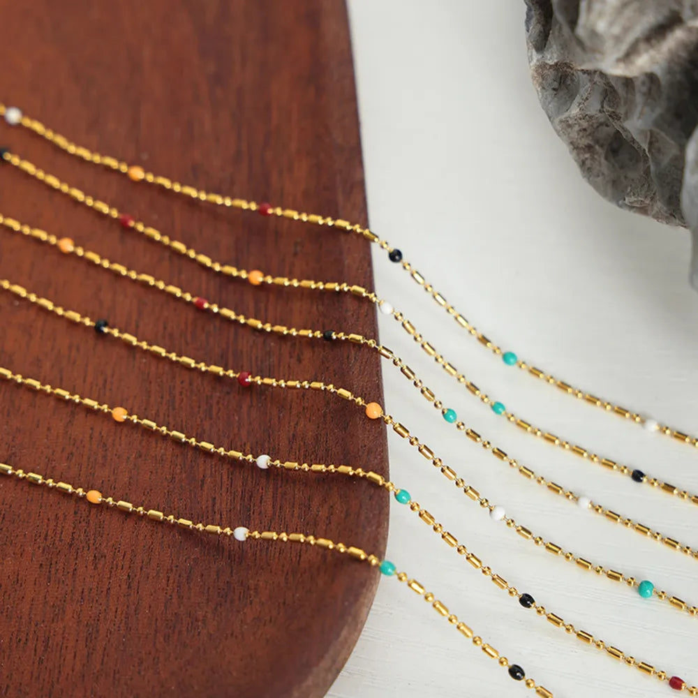 Collier en Perles Goutte d'Huile – Plaqué Or 18K