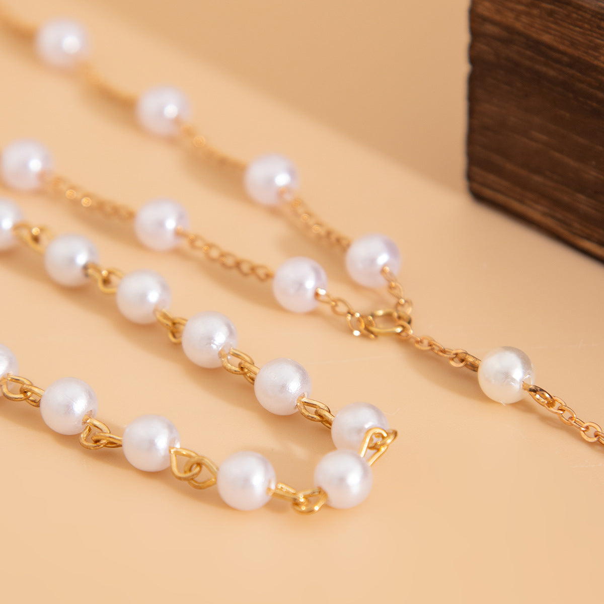 Collier Perlé Multi-Rangs – Élégance à la Française & Chaîne Ras-du-Cou