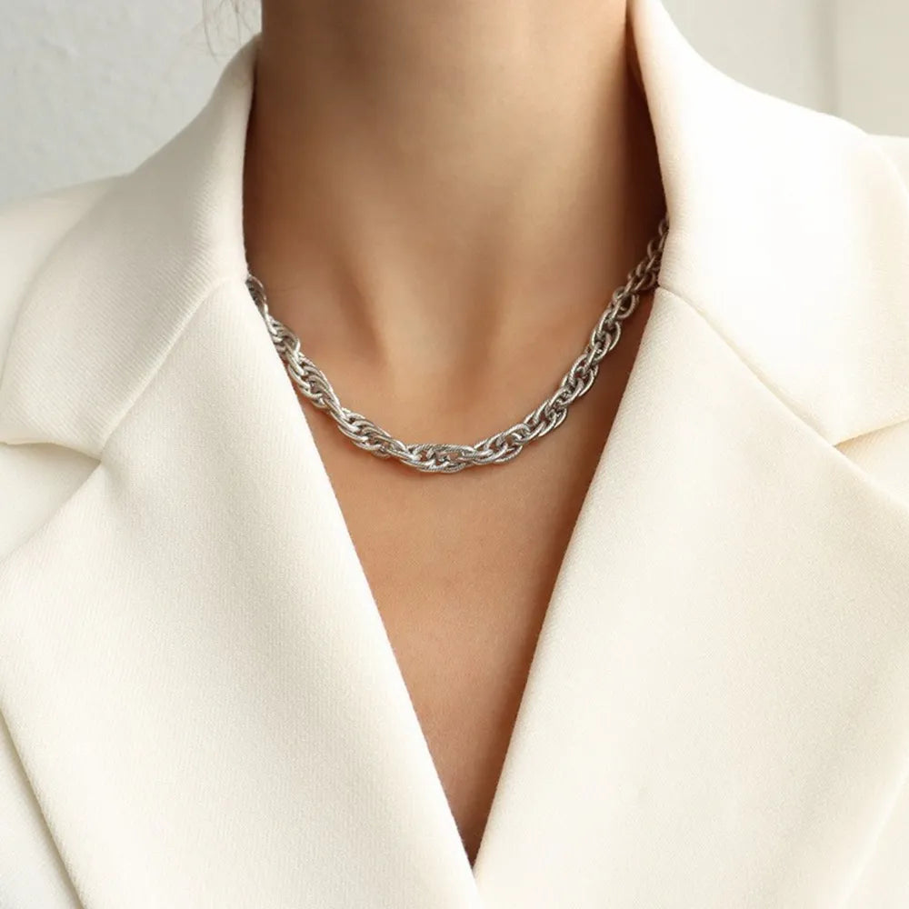 Collier Chaîne Acier Titane – Style Minimaliste Unisexe