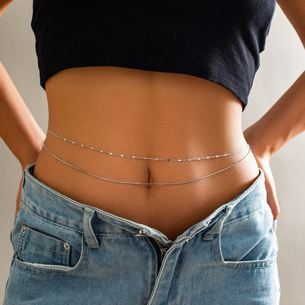 Chaîne de Taille Strass – Double Rang Brillant & Style Sexy Plage