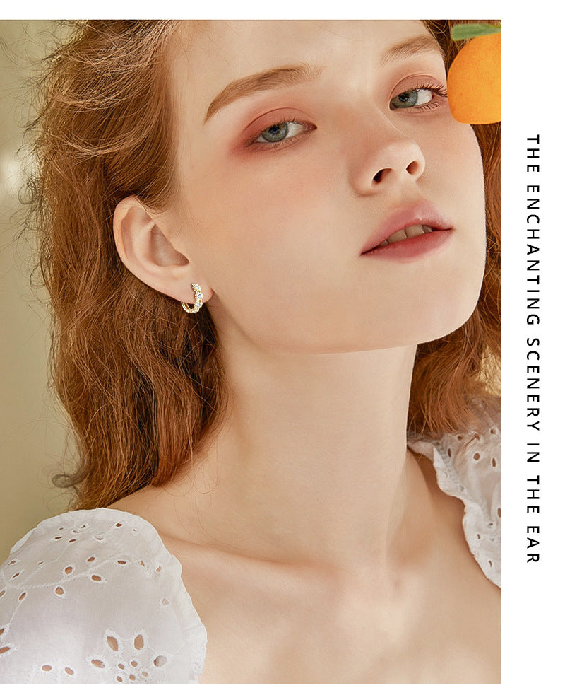 Créoles Fleur Moissanite