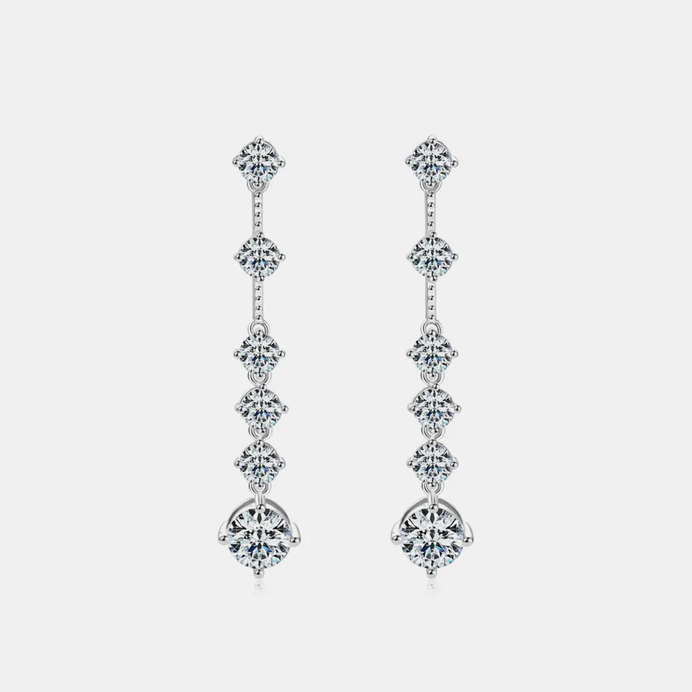 Boucles d’Oreilles Moissanite 4 Carats – Argent Sterling 925 & Éclat Diamant