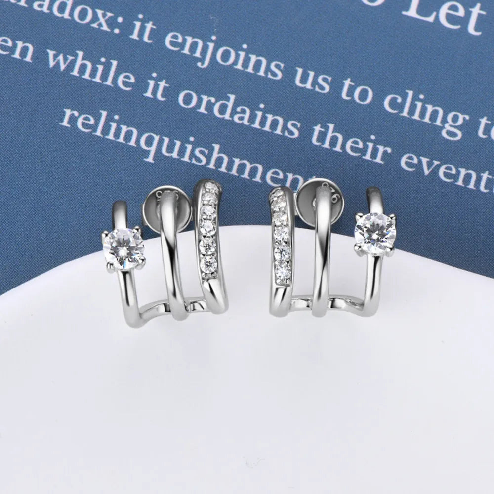 Boucles d’Oreilles en Moissanite – Argent 925 Éclat Pur