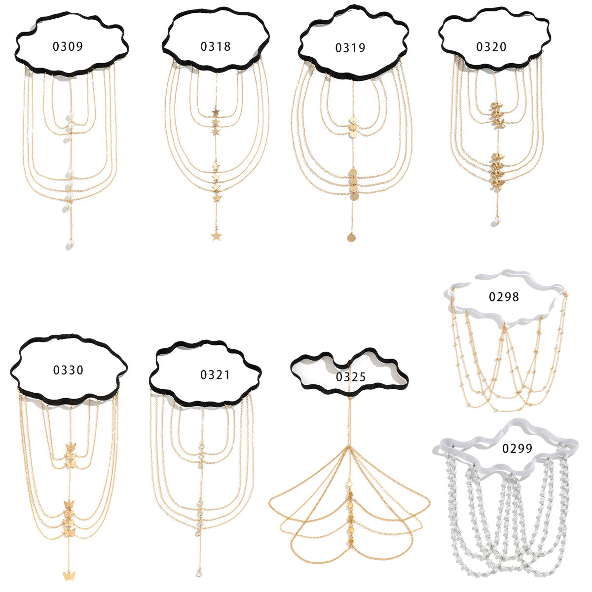 Chaîne de Cuisse Élégante à pompom papillon – Multi couche Argentée & Strass Discrets