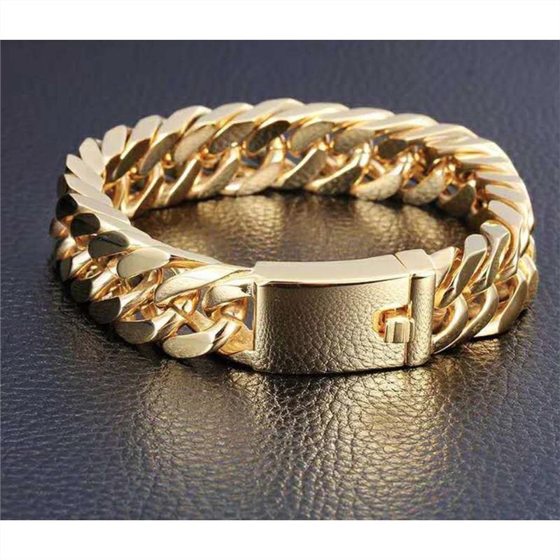 Bracelet Homme – Plaqué Or 18K & Double Boucle