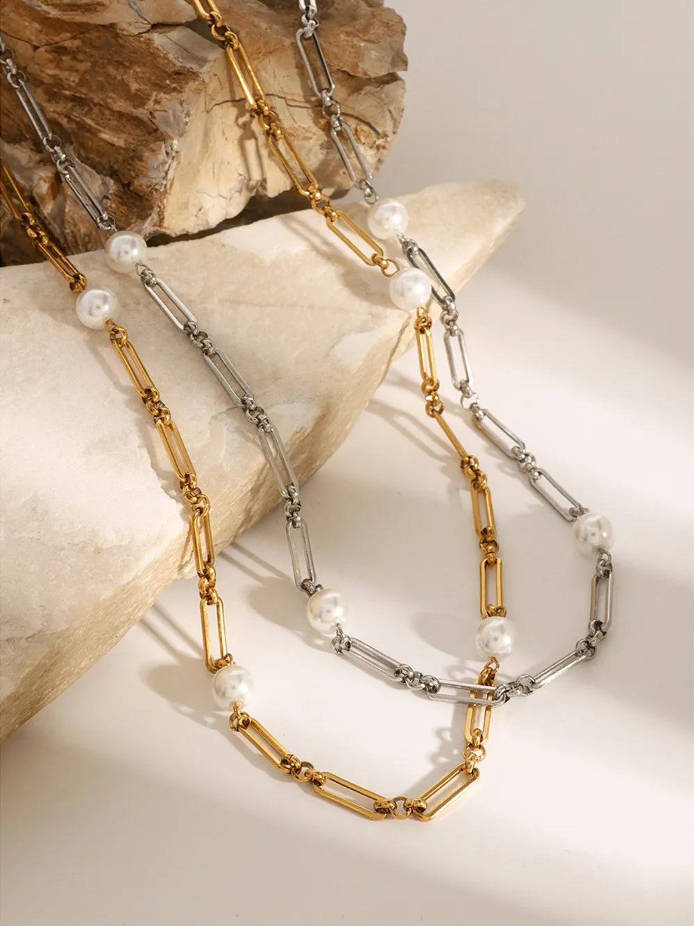 Collier Chaîne Perle – Acier Inoxydable & Élégance Moderne