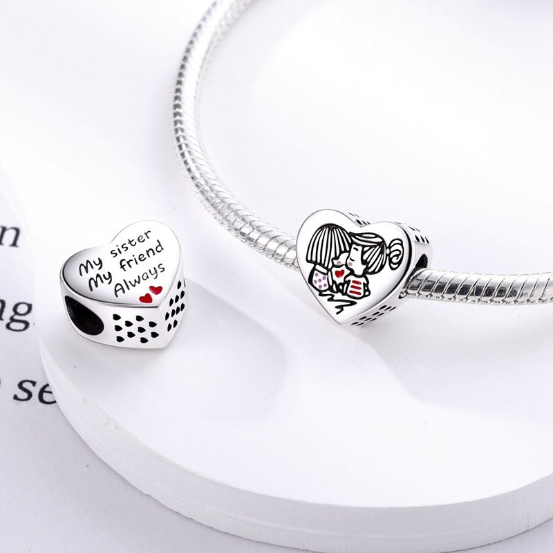 Perles Clip Cœur Colorées – Plaqué Cuivre & Argent S925