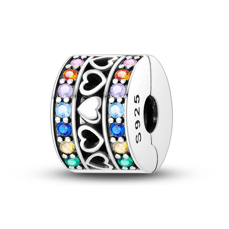 Perles Clip Cœur Colorées – Plaqué Cuivre & Argent S925
