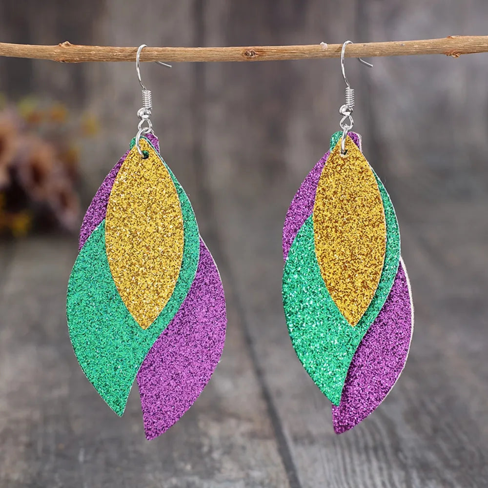 Boucles d’Oreilles Feuilles Multicolores
