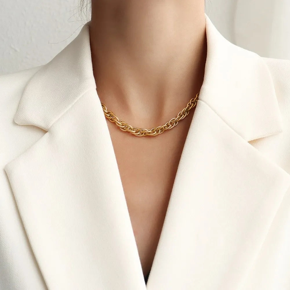 Collier Chaîne Acier Titane – Style Minimaliste Unisexe