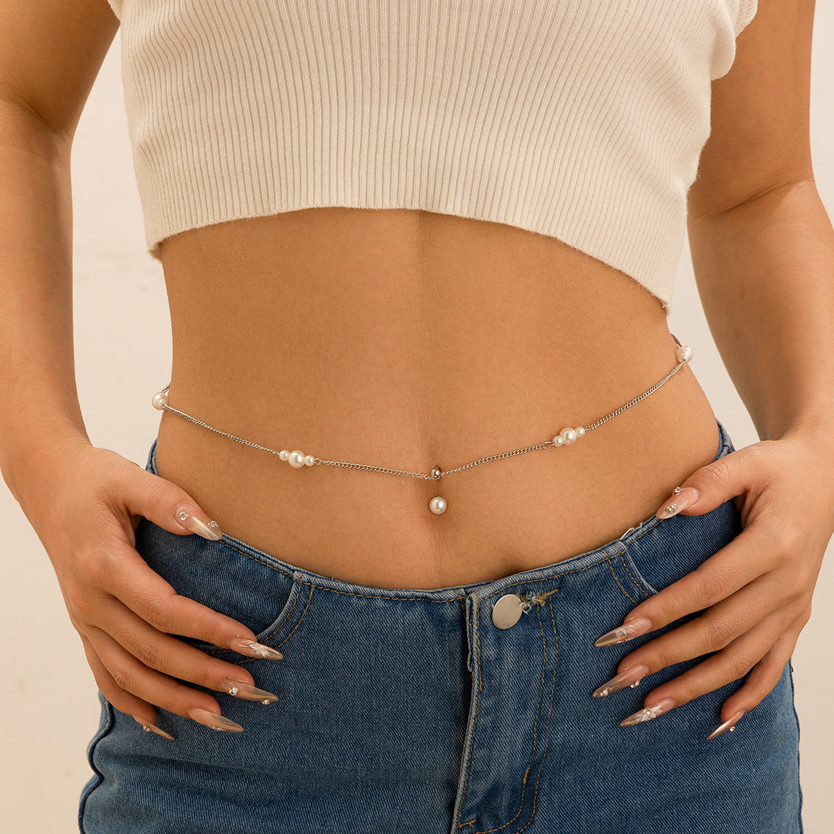 Chaîne de Taille Sexy – Imitation Perles & Zircon