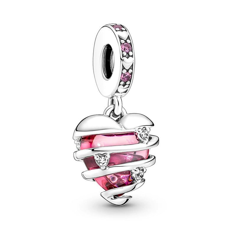Pendentif Double Cœur & Moto & plus – Argent Sterling S925