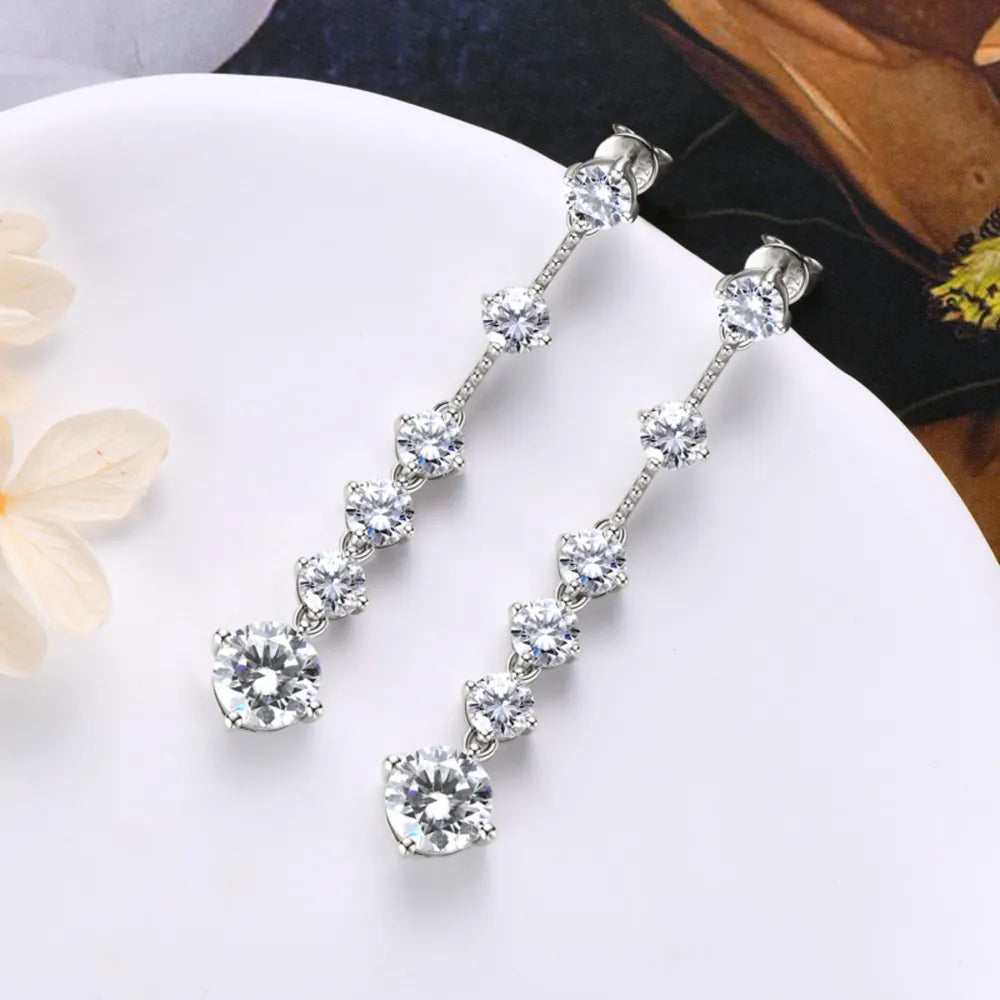Boucles d’Oreilles Moissanite 4 Carats – Argent Sterling 925 & Éclat Diamant