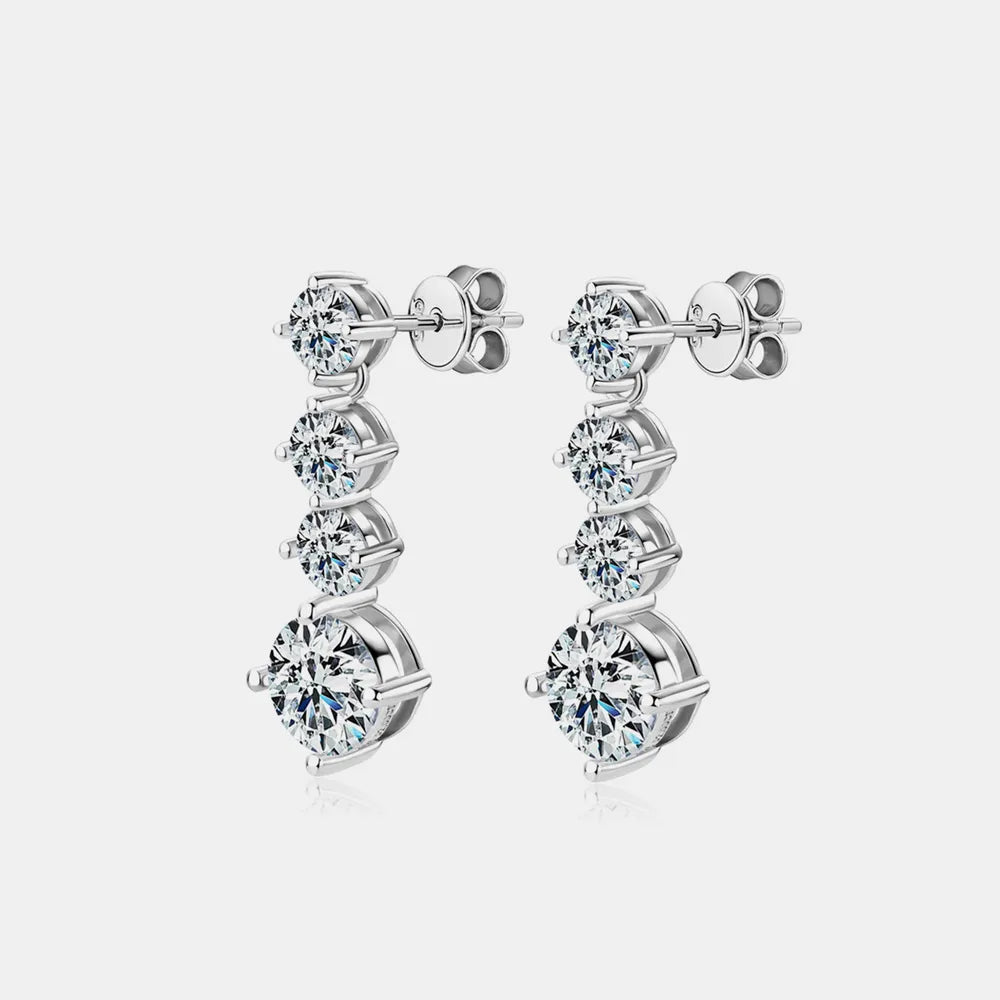 Boucles d’Oreilles Moissanite 4 Carats – Argent 925