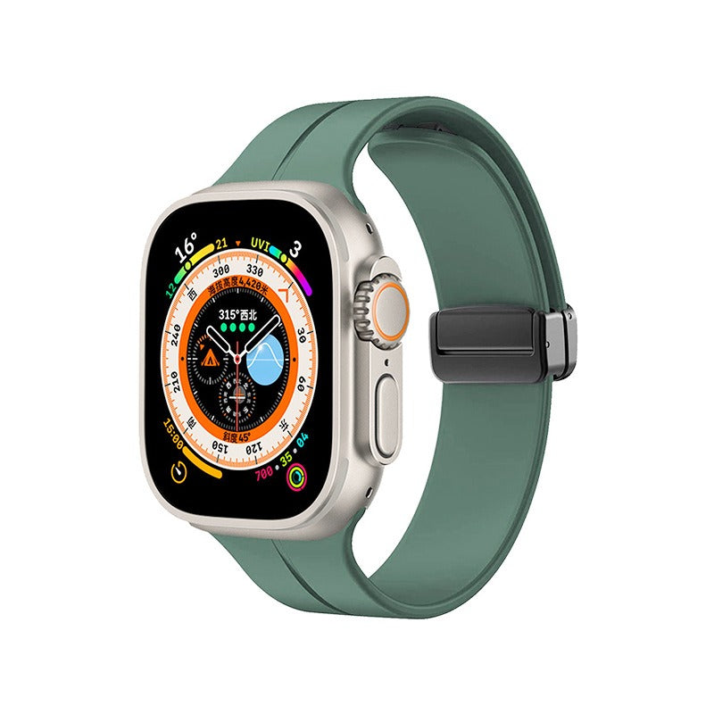 Bracelet Magnétique en Silicone – Compatible Apple Watch S9/S8/S7/6/5/Ultra