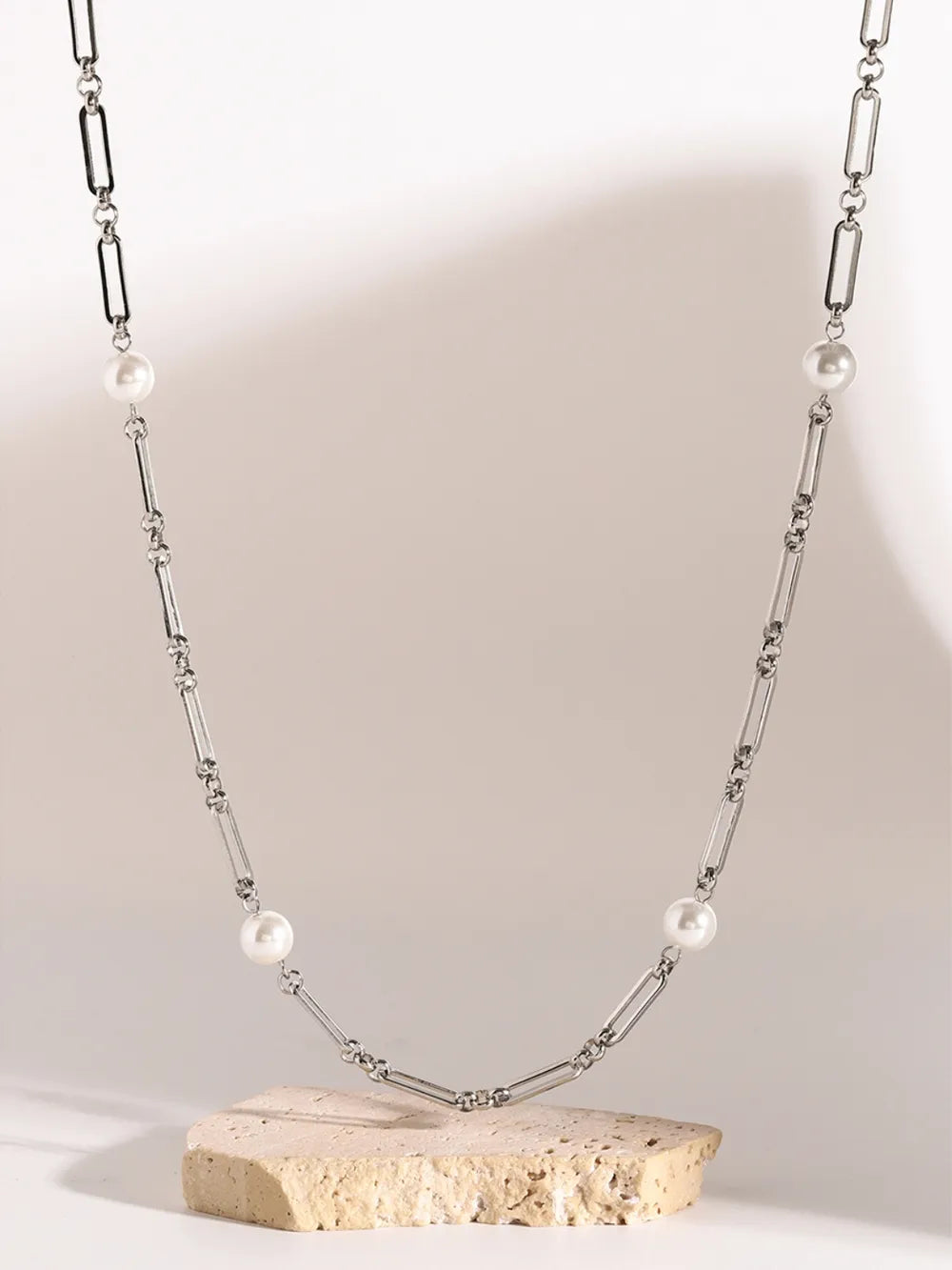 Collier Chaîne Perle – Acier Inoxydable & Élégance Moderne