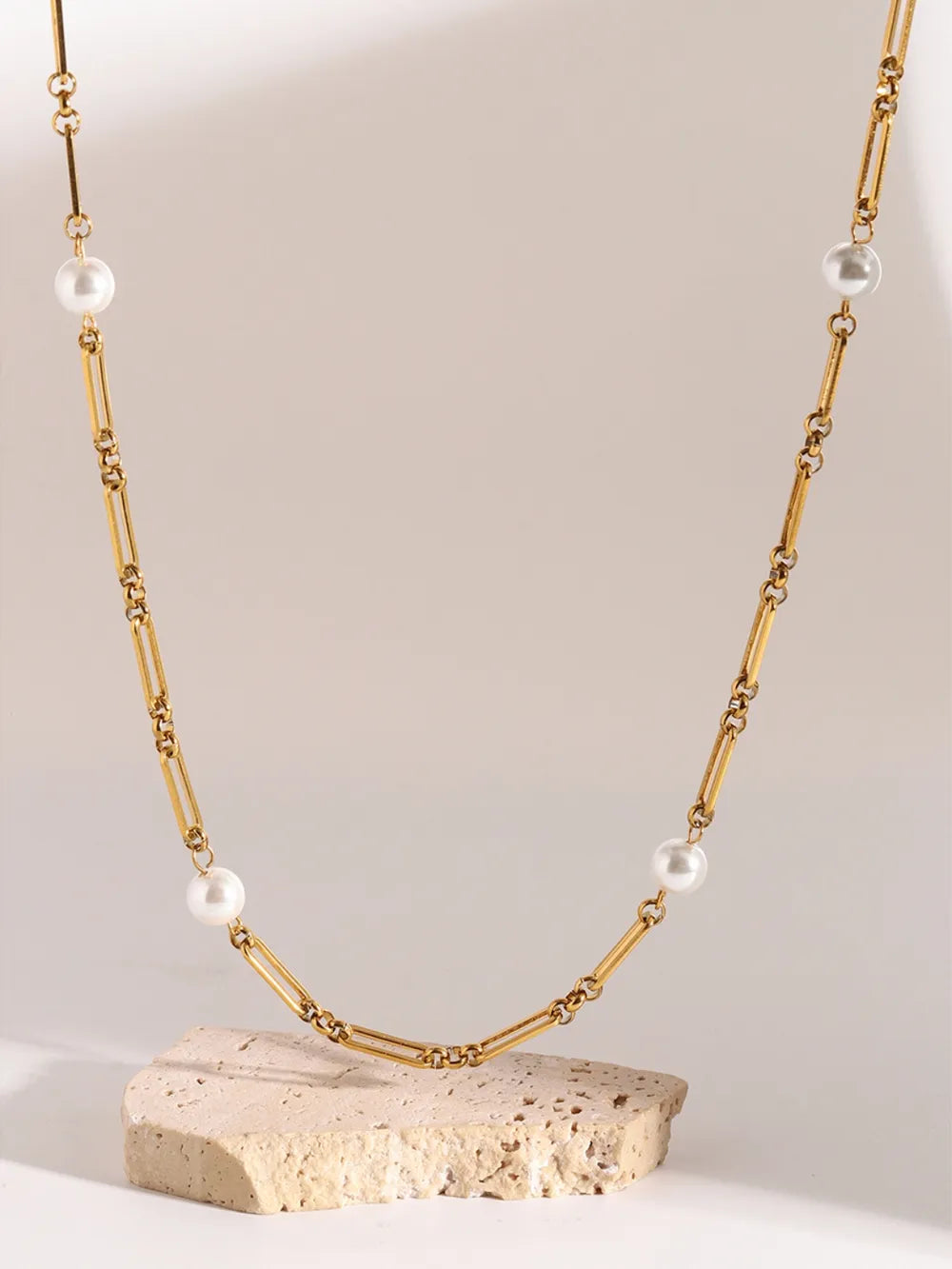 Collier Chaîne Perle – Acier Inoxydable & Élégance Moderne