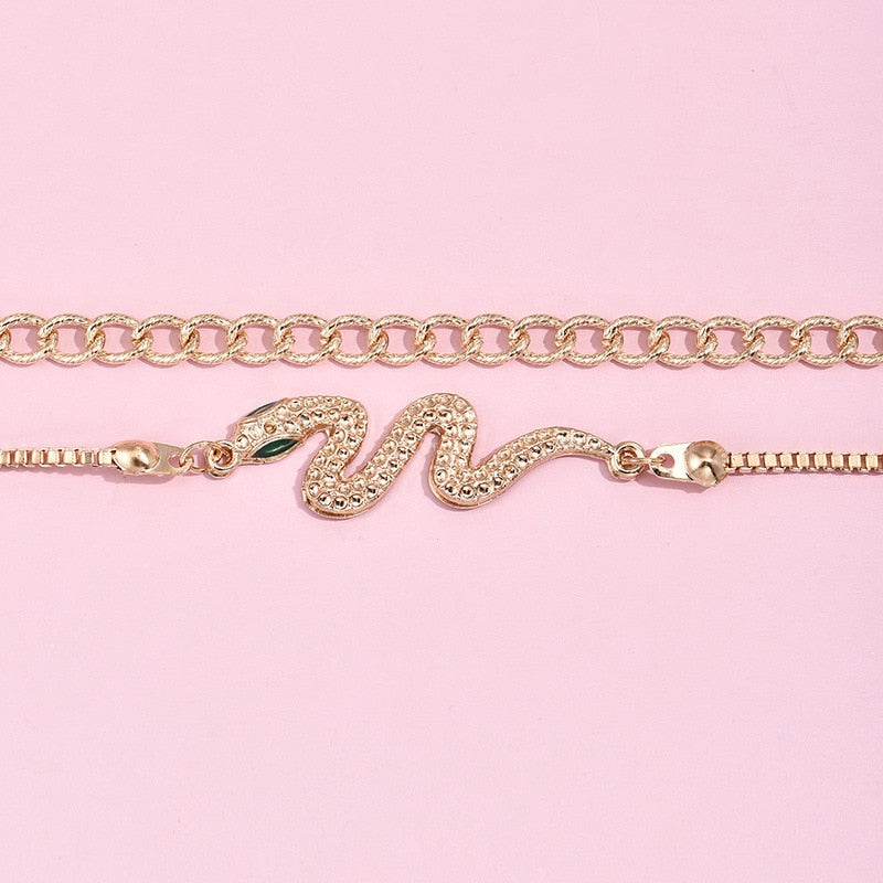 Bracelet Duo Serpent & Chaîne