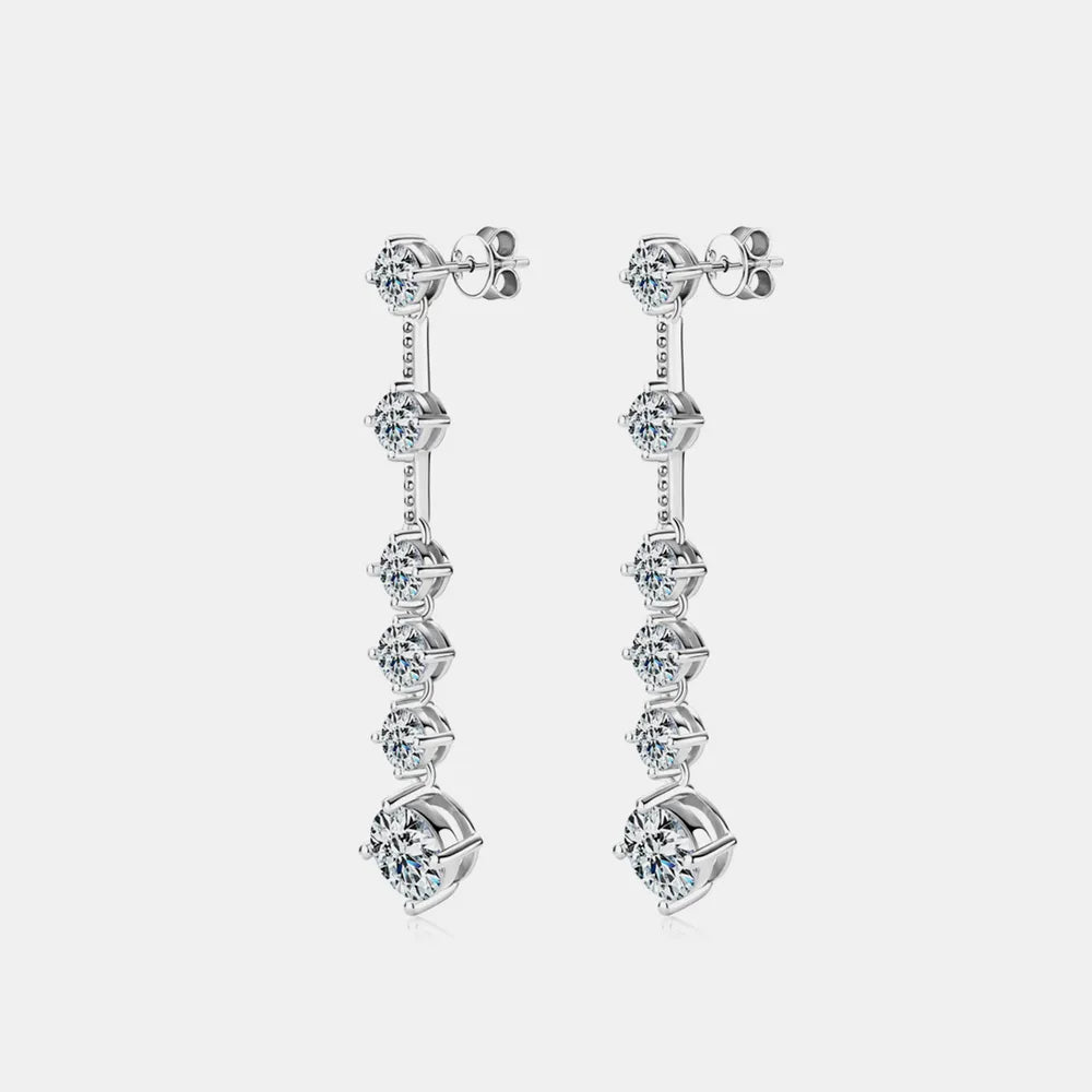 Boucles d’Oreilles Moissanite 4 Carats – Argent Sterling 925 & Éclat Diamant