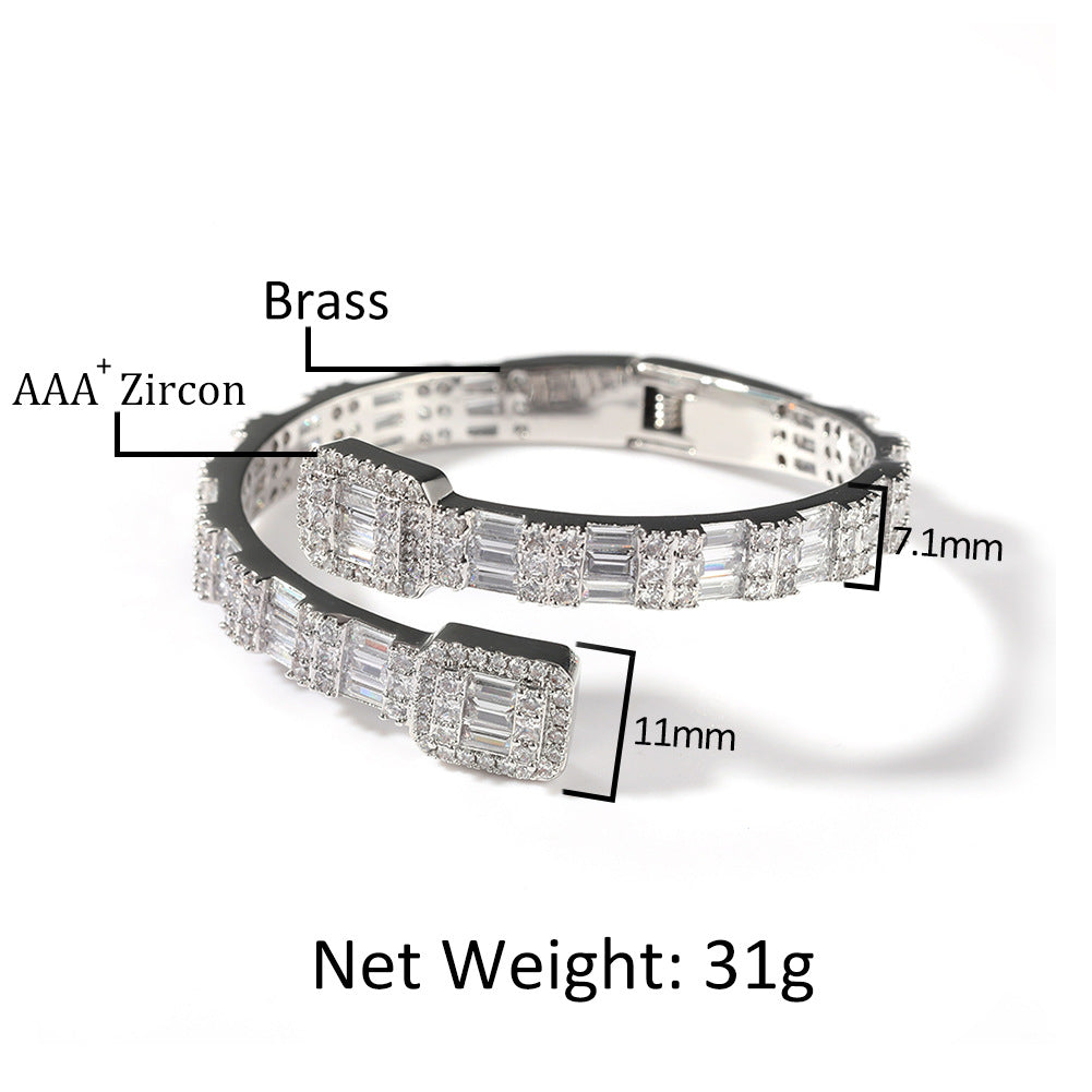 Bracelet Entrelacé Bicolore – Style Hip-Hop & Strass Brillants