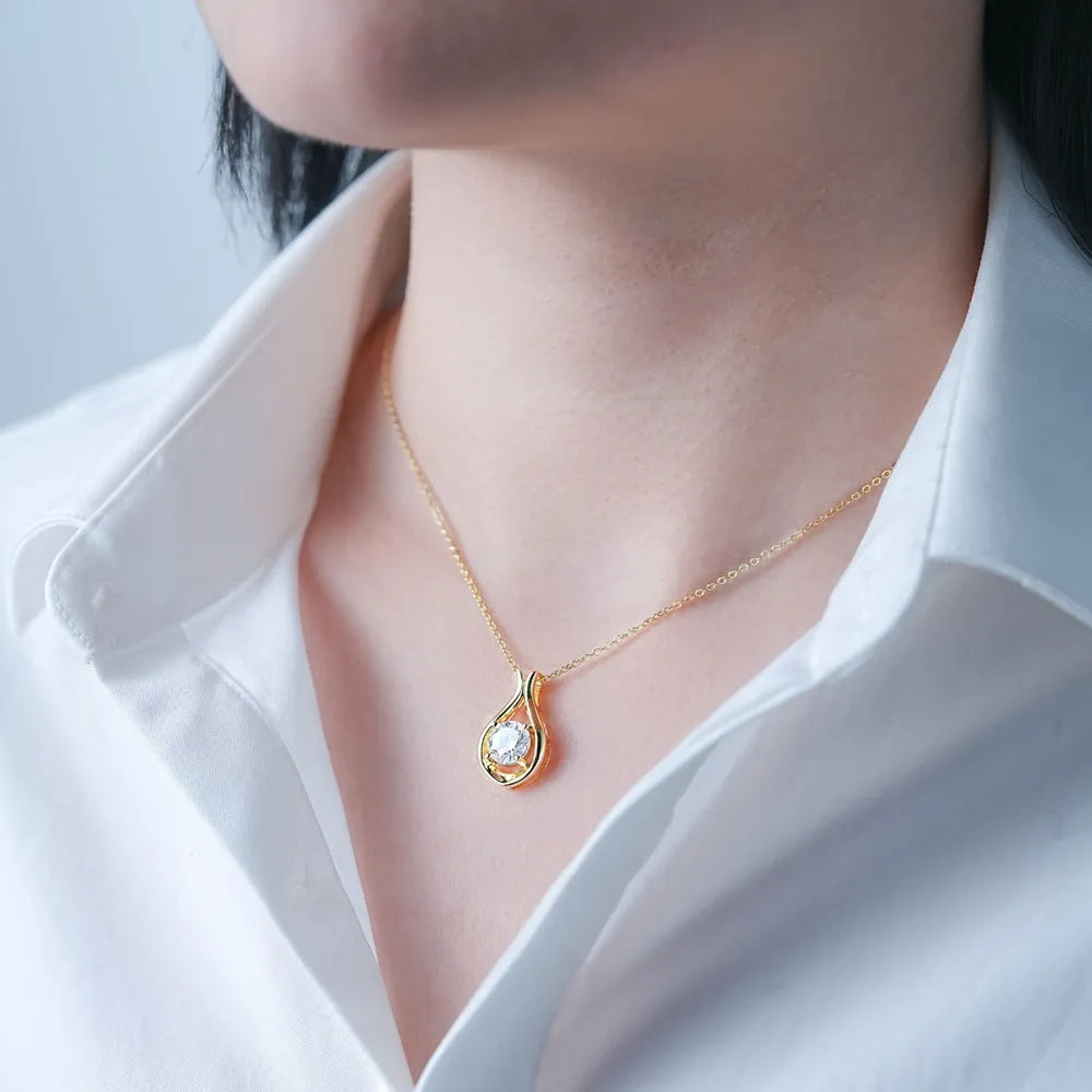 Collier Solitaire Moissanite 2 Carats – Argent 925 & Éclat Diamant