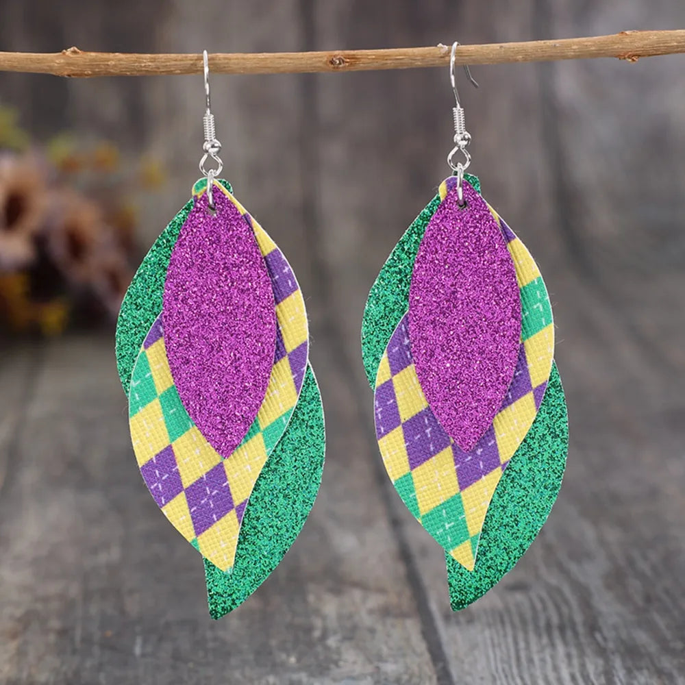 Boucles d’Oreilles Feuilles Multicolores