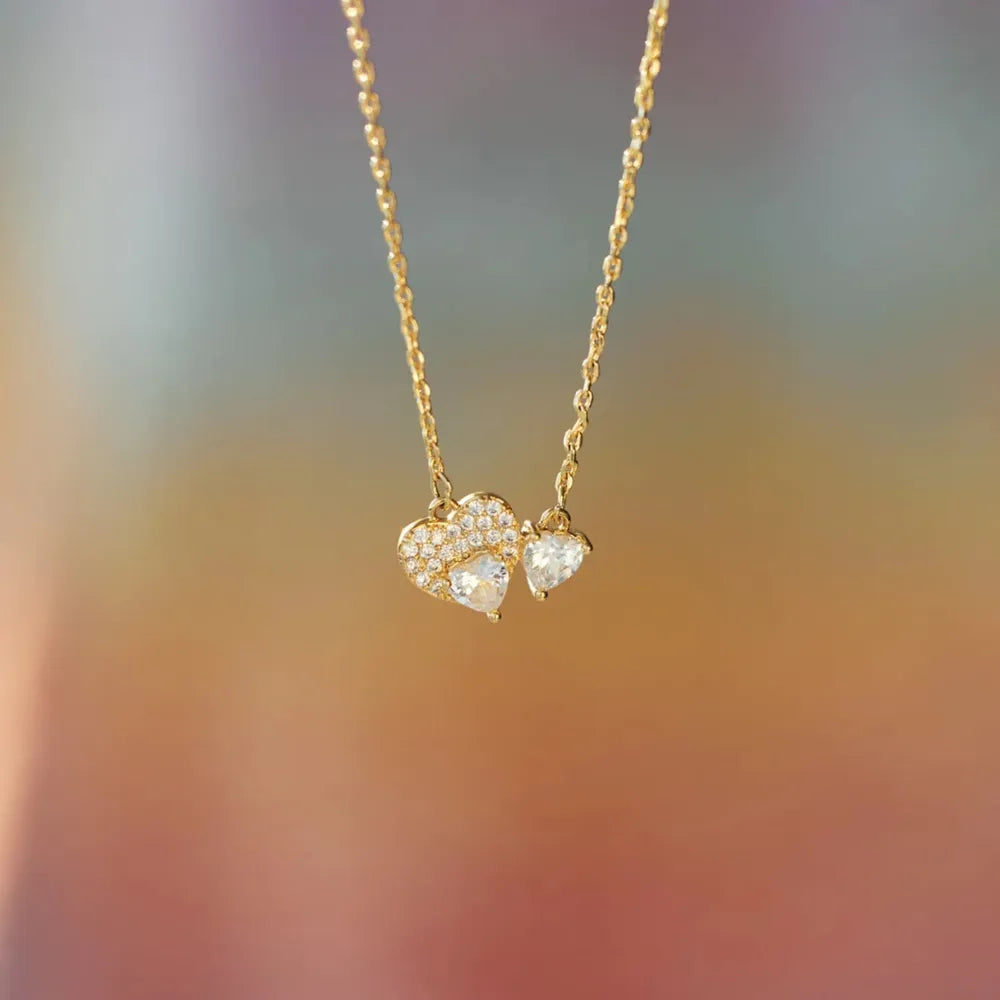 Collier Cœur en Zircon – Plaqué Or 18K & Argent 925
