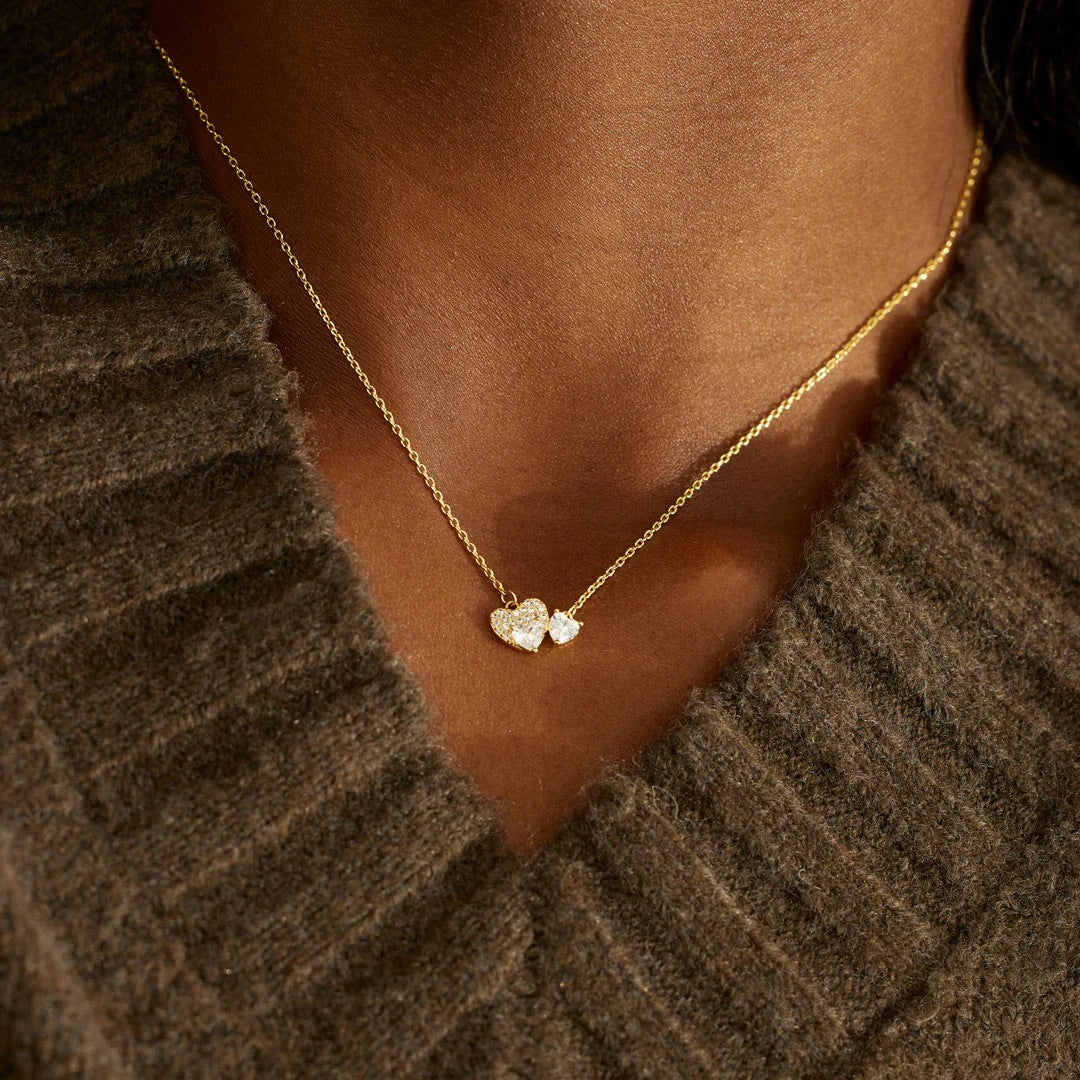Collier Cœur en Zircon – Plaqué Or 18K & Argent 925
