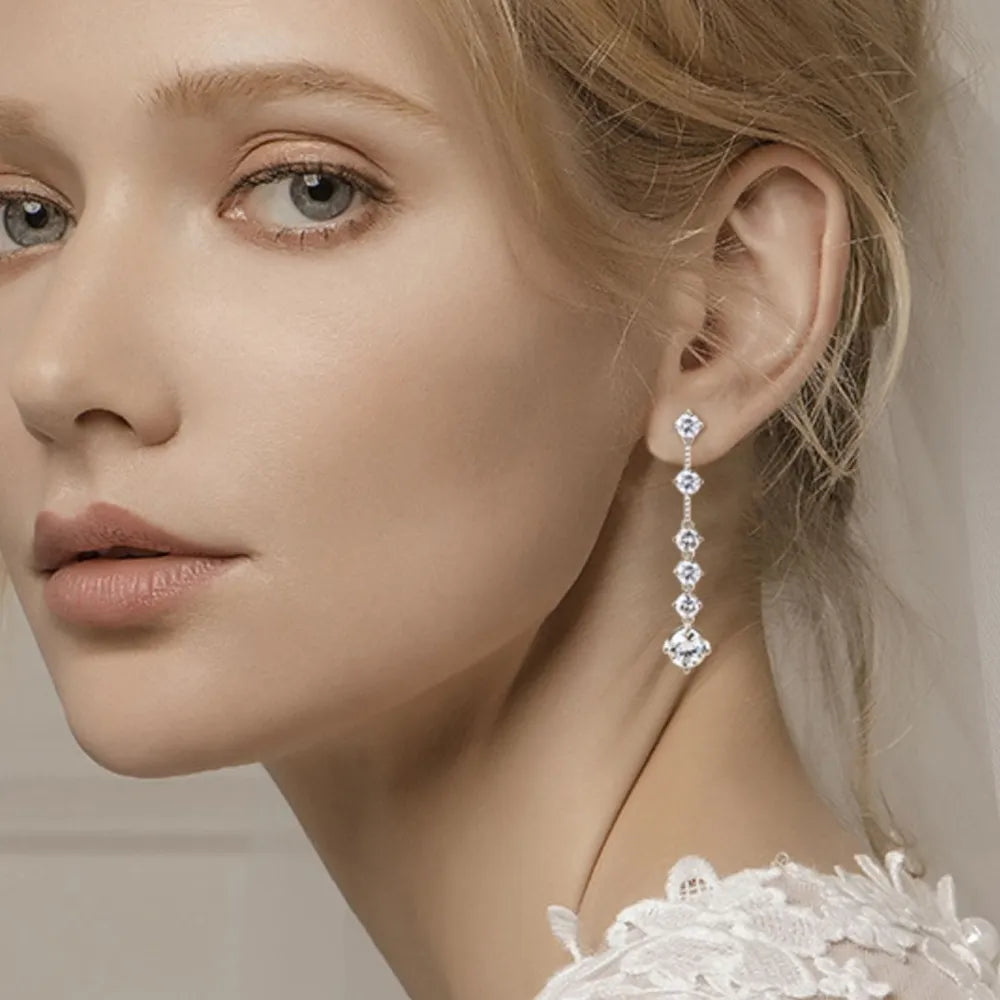 Boucles d’Oreilles Moissanite 4 Carats – Argent Sterling 925 & Éclat Diamant