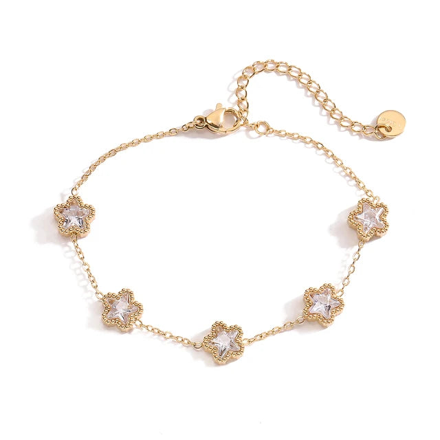 Bracelet NEWBUY 2024 – Acier Inoxydable Doré & Cristal Vert (disponible d'autres couleurs)
