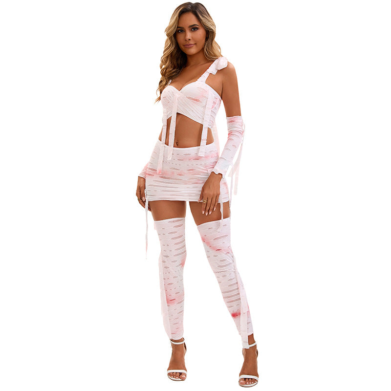 Costume Momie Sexy – Déguisement Halloween Femme Bandages Blancs ✨