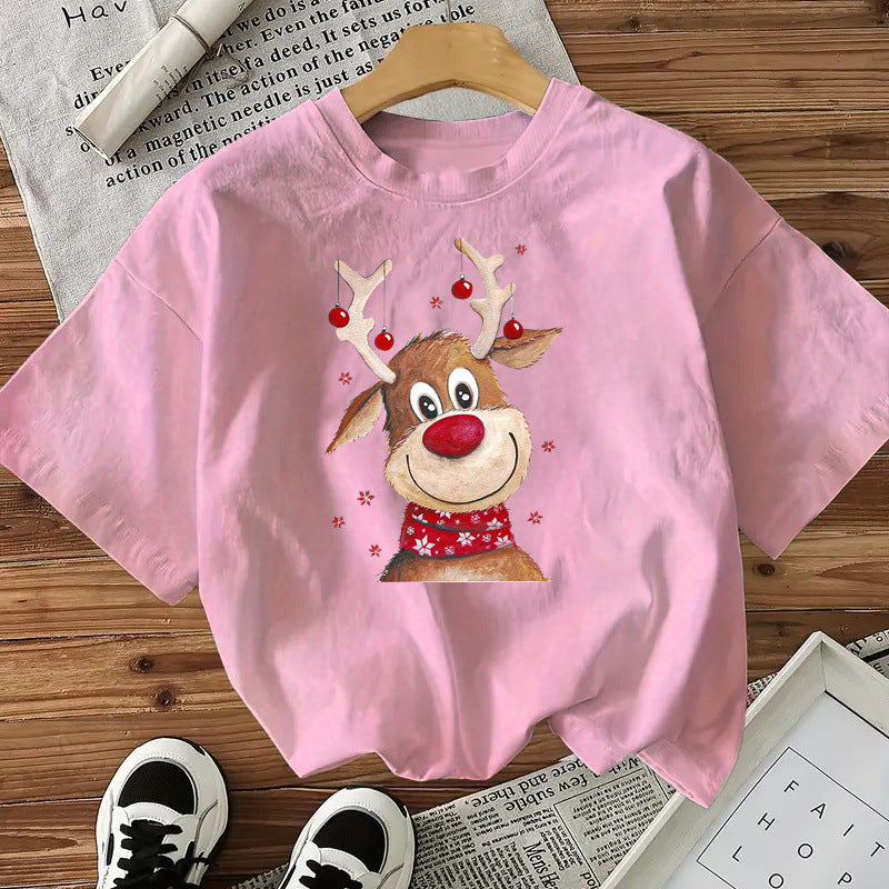 T-shirt Renne de Noël pour Femme ( plusieurs couleurs)