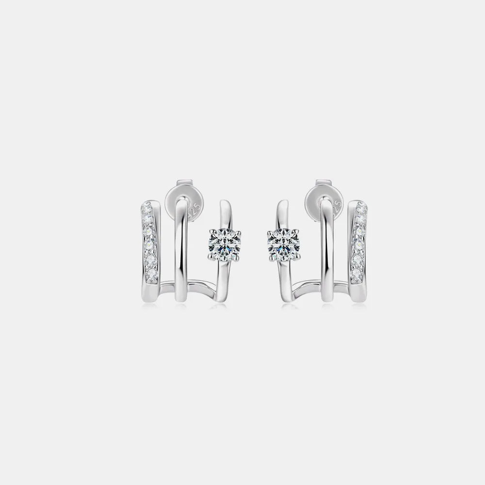 Boucles d’Oreilles en Moissanite – Argent 925 Éclat Pur