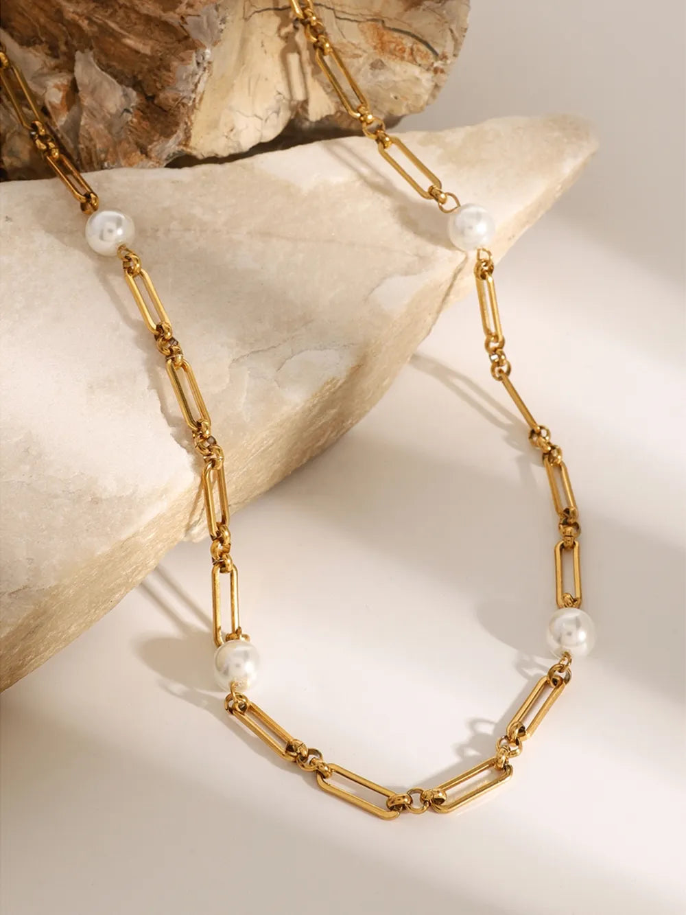 Collier Chaîne Perle – Acier Inoxydable & Élégance Moderne