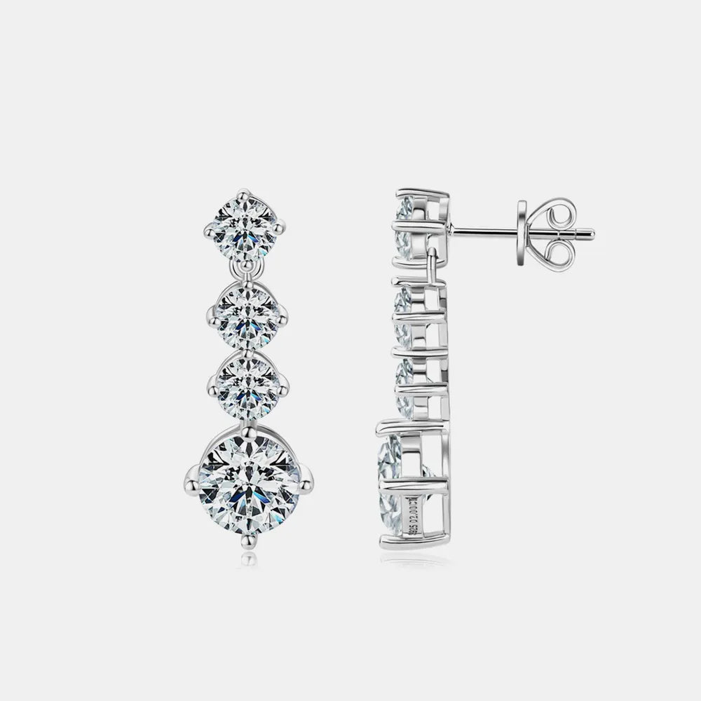 Boucles d’Oreilles Moissanite 4 Carats – Argent 925