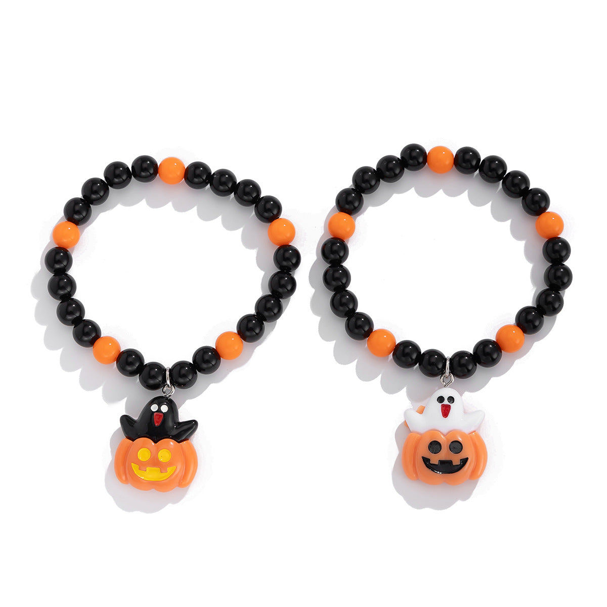 Lot de Bracelets Halloween – Citrouilles, Fantômes & Perles Orange