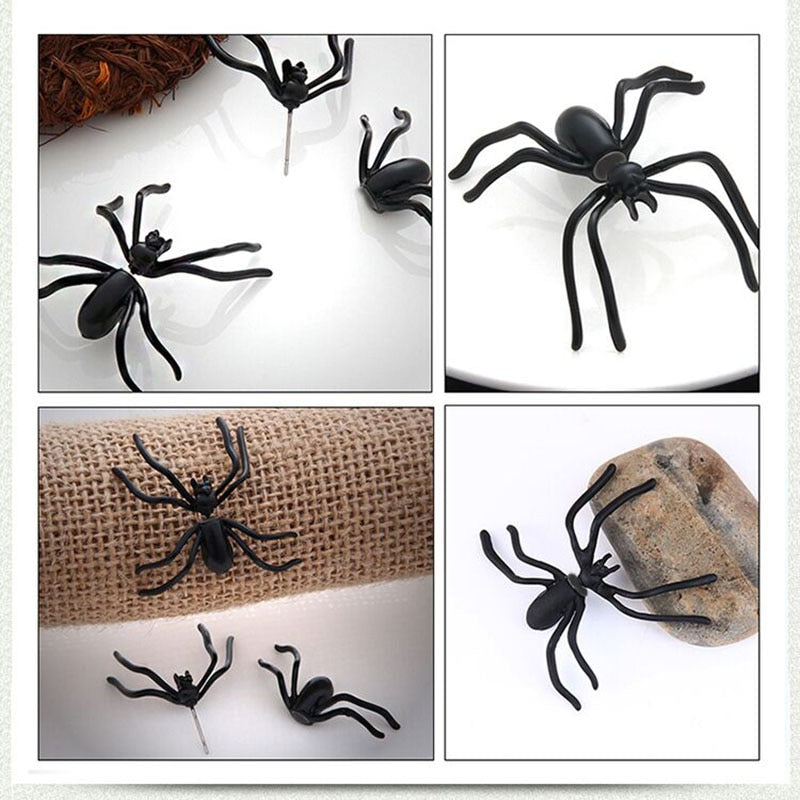 Boucle d’Oreille Araignée Noire 3D