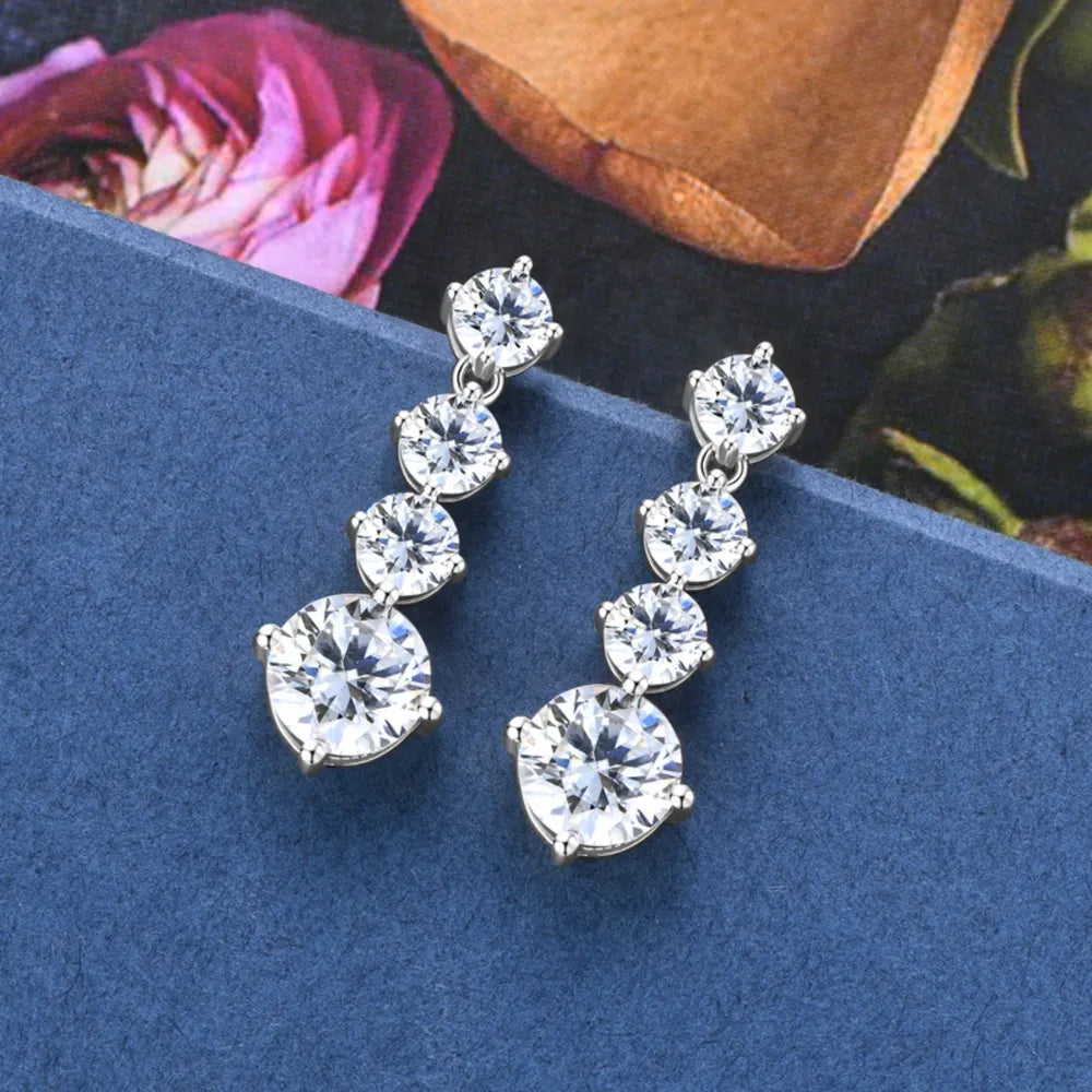 Boucles d’Oreilles Moissanite 4 Carats – Argent 925