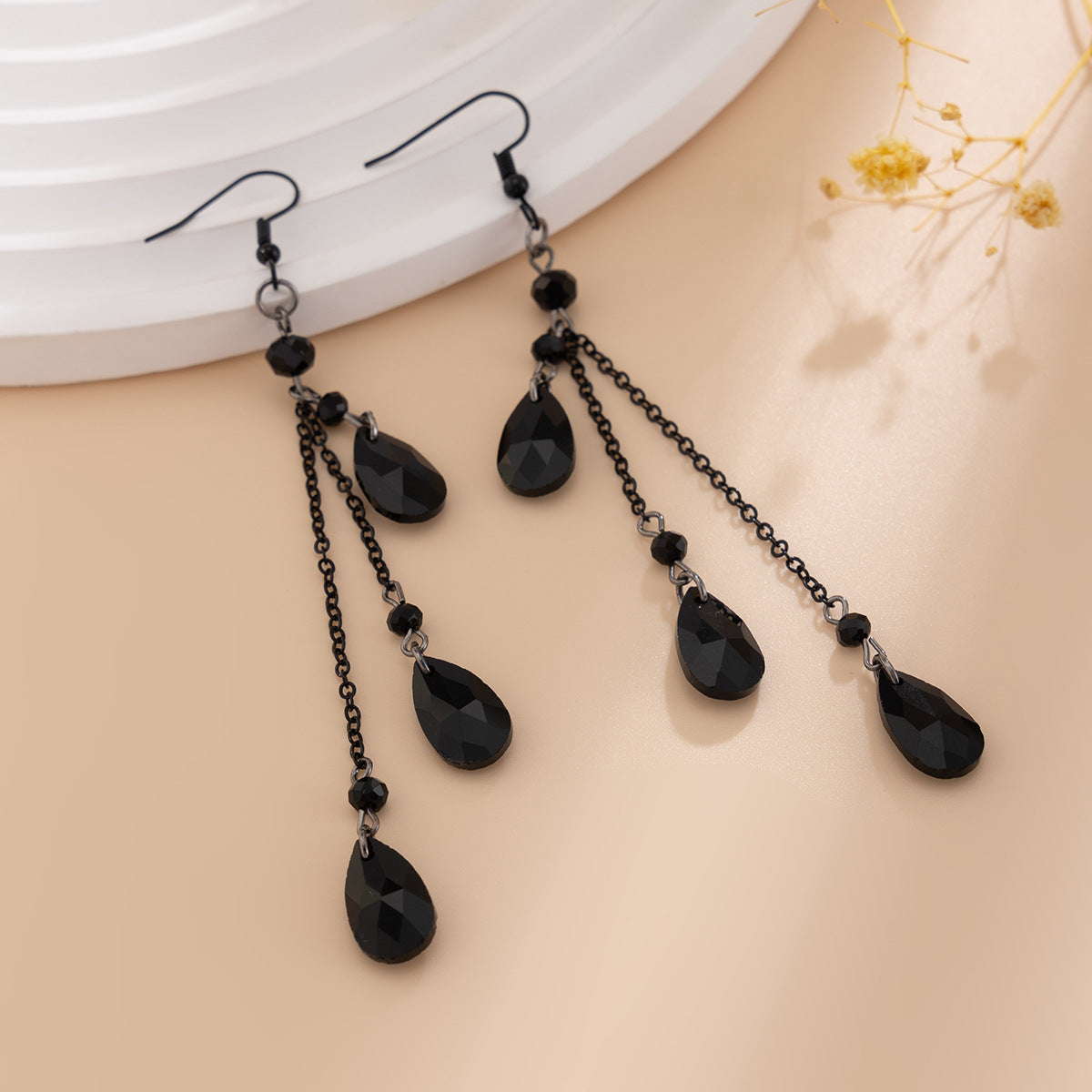 Boucles d’Oreilles Gouttes de Cristal