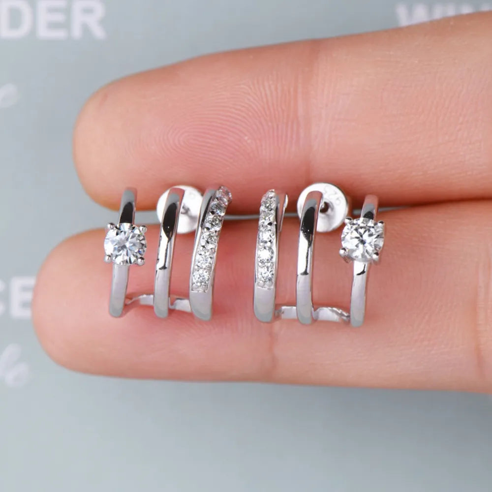 Boucles d’Oreilles en Moissanite – Argent 925 Éclat Pur