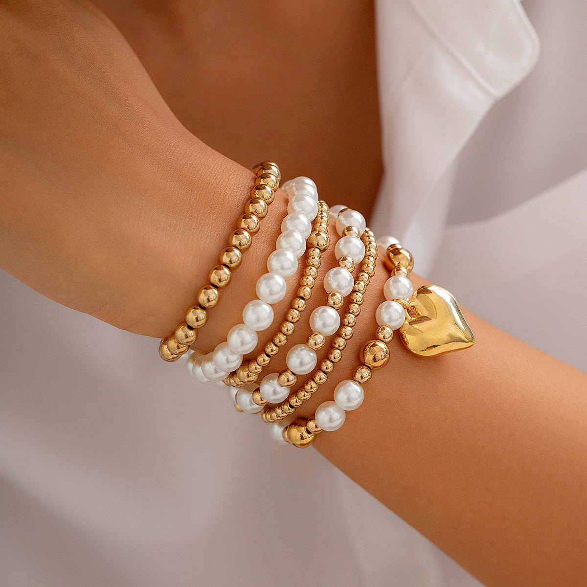 Duo Bracelets Perles & Cœur – Minimaliste, Élégant & Tendance