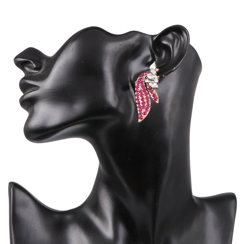 Boucles d’Oreilles Clous Cristal Rose – Effet Pierre de Verre