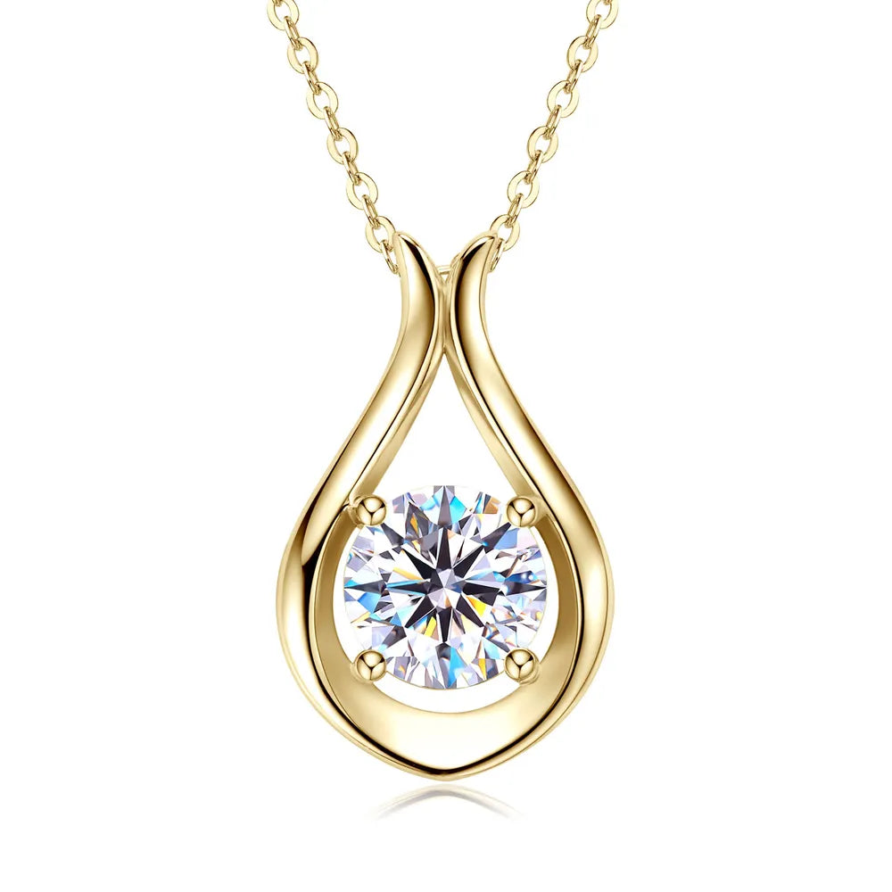 Collier Solitaire Moissanite 2 Carats – Argent 925 & Éclat Diamant